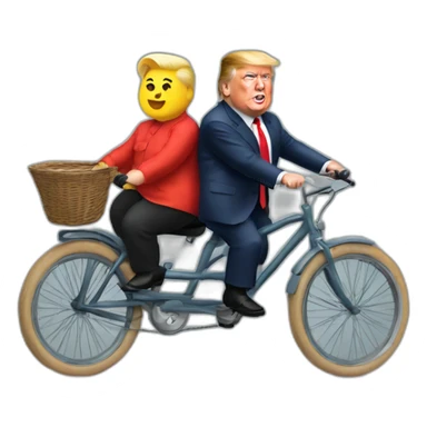 Trump,kim jong un riding bicycle together sticker