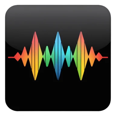 full black audio spectrum sticker