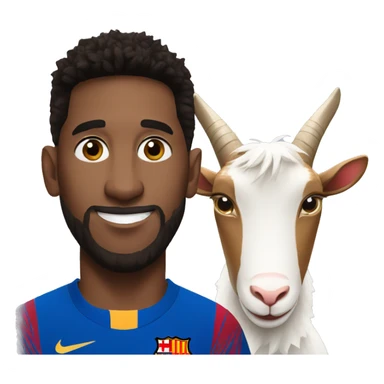 Messi with a goat beside him sticker