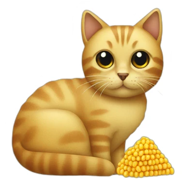 cat made of corn sticker
