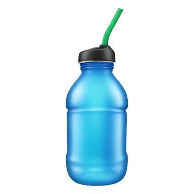 Water bottle with handle and straw sticker