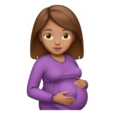 pregnant woman with brown hair and light brown skin sticker