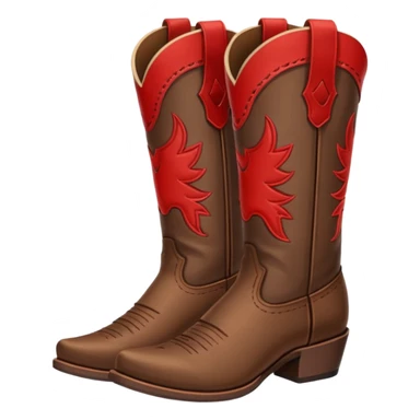 western boots with red accent color sticker