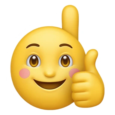 Thumbs up emoji but the thumb is tiny sticker