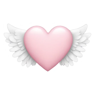 light pink heart with angel wings sticker