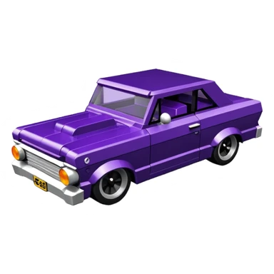 futuristic Jetson’s Lego midnight-dark-purple stealthy black metallic 1965 Chevy Nova SS street rat rod  understated  sticker