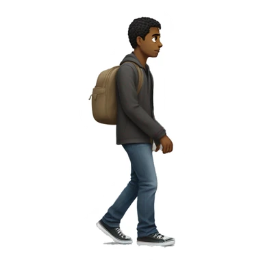 young man walking away looking sad sticker