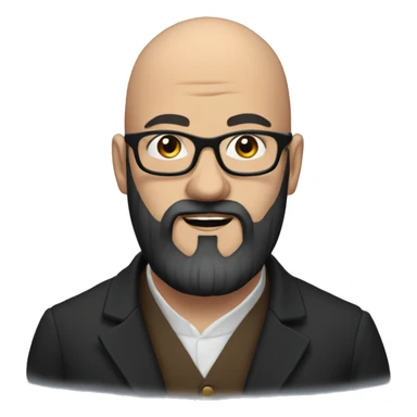 Bald georgian man with black beard in glasses  sticker