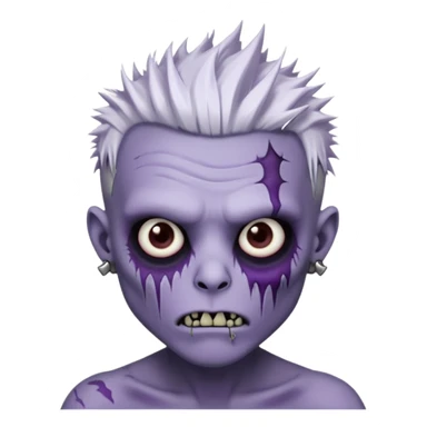 Purple pale skinned zombie boy skin so with white spiky hair. Nose and ear piercings. Emo. sticker