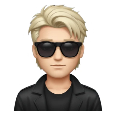 fair man with cool hair with square dark shades sticker
