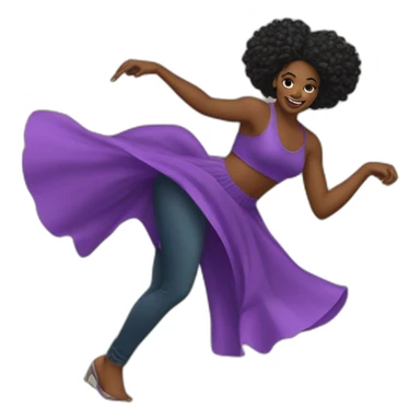 create a whatsapp style emoji of a BLACK WOMAN rolling over dancing sticker