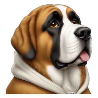 Saint-bernard (dog) in a hoodie  sticker