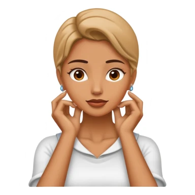 woman with to hands on neck  sticker