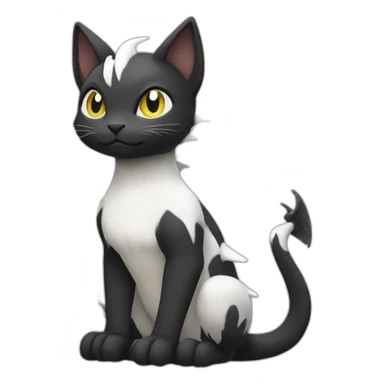 Sitting-Black-and-White-cat-dragon-type-pokemon sticker