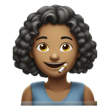 smiling girl by the window smoking sticker