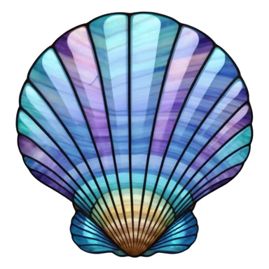 Sea shell stained glass sticker