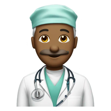 An emoji of a graceful swan dressed as a surgeon, wearing medical scrubs, a stethoscope around its neck, and a slight professional expression. sticker