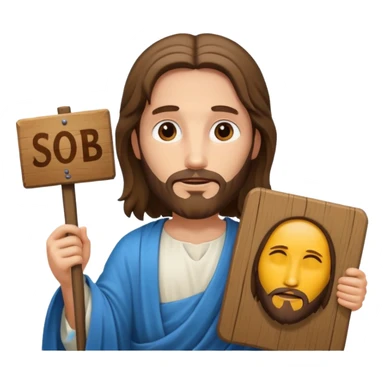 Jésus avec une pancarte dans ses mains dans ses mains sticker