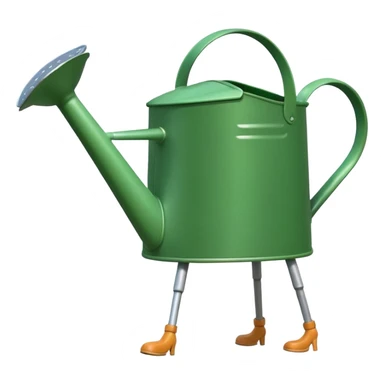 give me a watering can with legs. anthropomorphise the can sticker