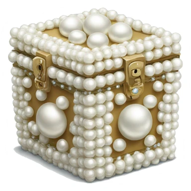 A box made of pearls with a little mirror sticker