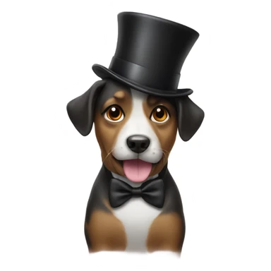 dog with a top hat sticker