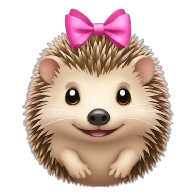 hedgehog with a pink bow sticker