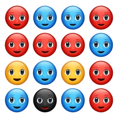 Deepseek emojis in blue black and red. sticker