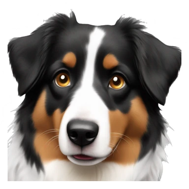 australian shepherd black tri color with black nose sticker