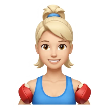 cute fitness coach portrait, head and shoulders only, sporty tank top, friendly smile, strong look, 3D cartoon, mobile game icon style, clean background, no text, no watermark
 sticker