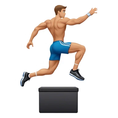 man jump onto plyo-box side-view sticker