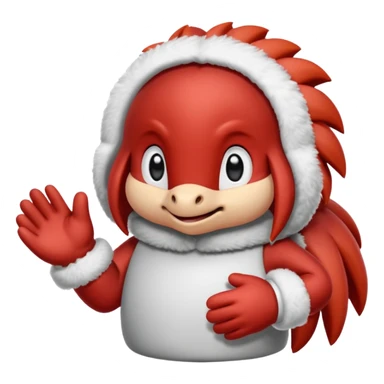 Sonic the hedgehogs friend knuckles a red animal with peach arms and white mittens that have no fingers , he’s a echidna with red eyes sticker