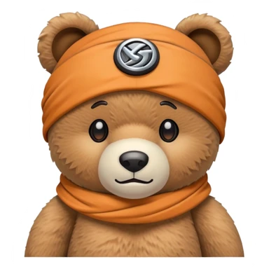 Teddy bear wearing a naruto headband emoji sticker