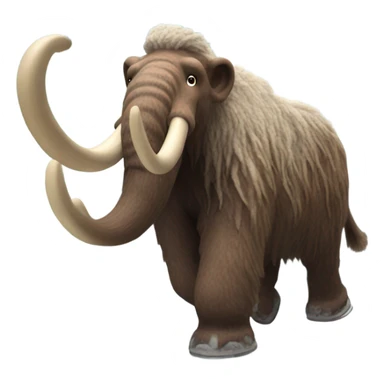 Skiing wooly mammoth sticker