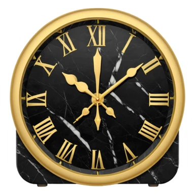 Black marble with gold stone wall Clock sticker