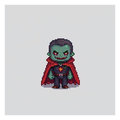 Dracula vampire with cape saying GG, gaming vampire sticker