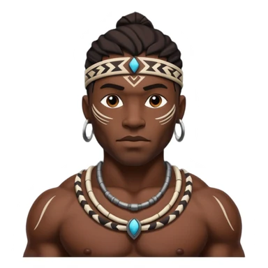 tribal black man sticker