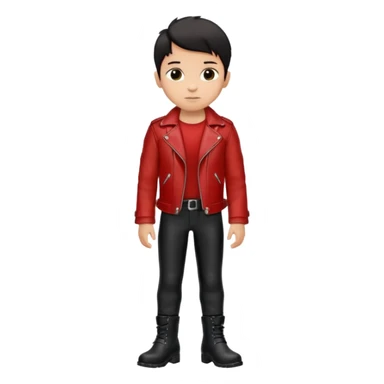 Boy in leather jocket, full body, different color leather jocket, close up sticker