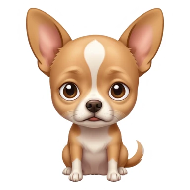 sad Chihuahua with droopy ears and big teary eyes sticker
