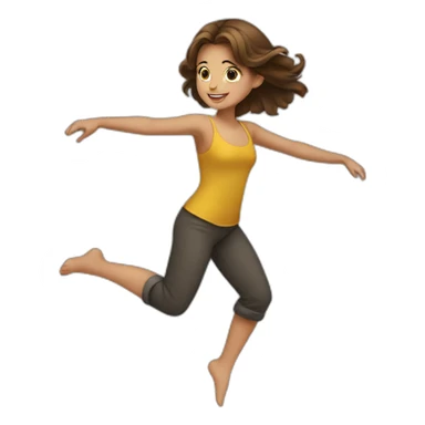 brown haired dancing girll sticker