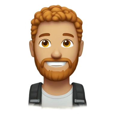 Man with ginger beard and brown hair smiling on the beach sticker