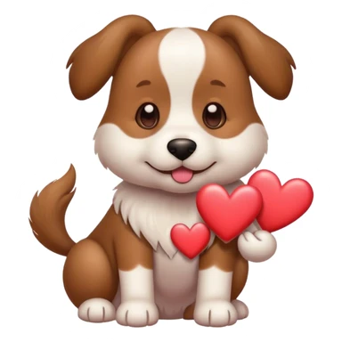 dog sending love hearts sticker