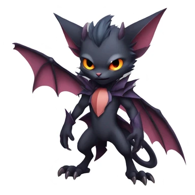  Kawaii Edgy Cool Vampiric Beautiful Noivern-Nargacuga-Litten with big Bat Ears full body sticker
