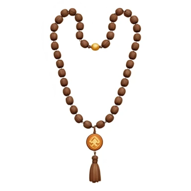 monk necklace object icon, wooden prayer beads with simple pendant, spiritual minimal design, natural wood texture, subtle sacred aura, 3D cartoon style, mobile game icon style, centered, clean background, no text, no watermark
 sticker