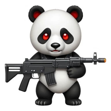 Angry panda with machine gun sticker