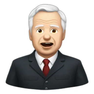 Jarosław Kaczyński as a big mouth character sticker