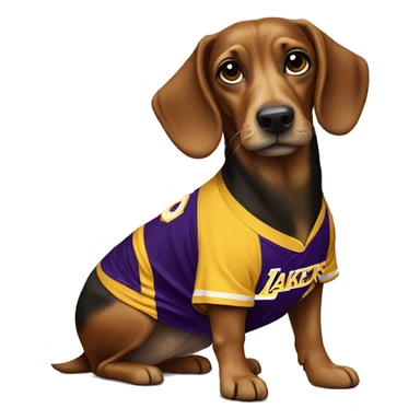 Tekkel dog with lakers jersey sticker