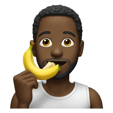Black man eating banana sticker