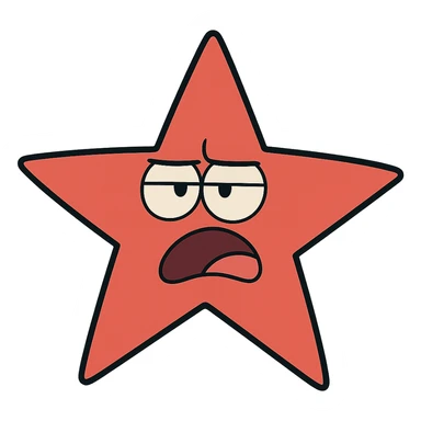 red star in flat toon style sticker
