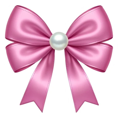 Pink bow with hanging pearl sticker