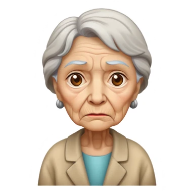 old woman sad standing  sticker